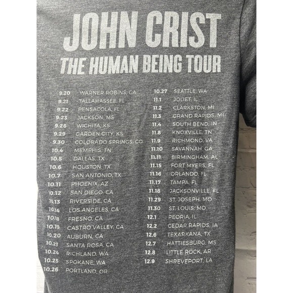JOHN CRIST The Human Being Tour Gray Concert Canvas T-Shirt Size Medium - Picture 3 of 8